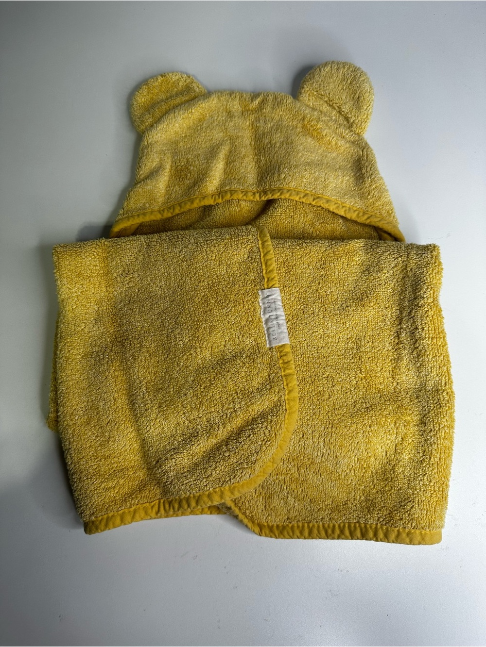 Baby Bath Hooded Towel Bella Tunno – Soft Absorbent Hooded Towel Yellow Bear.
